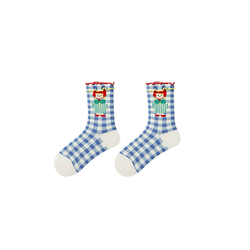 5-Pack Women's Cotton Crew Socks Life Ditty Series Cute Colorful