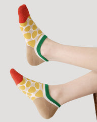 5-Pack Star Lobster Series Womens No Show Socks Cotton Seamless Non Slip