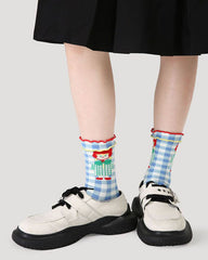 5-Pack Women's Cotton Crew Socks Life Ditty Series Cute Colorful