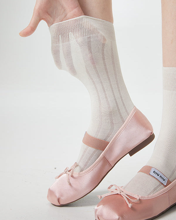 5-Pack Women's Crew Socks Modal Ultra Thin Breathable Solid Color Socks