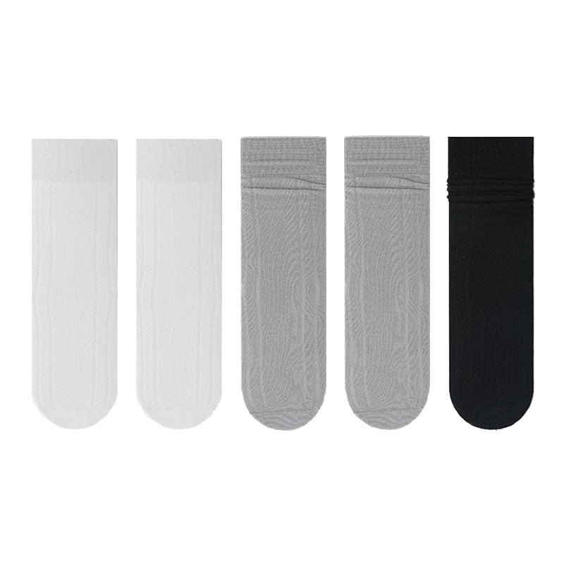 5-Pack Women's Crew Socks Modal Ultra Thin Breathable Solid Color Socks