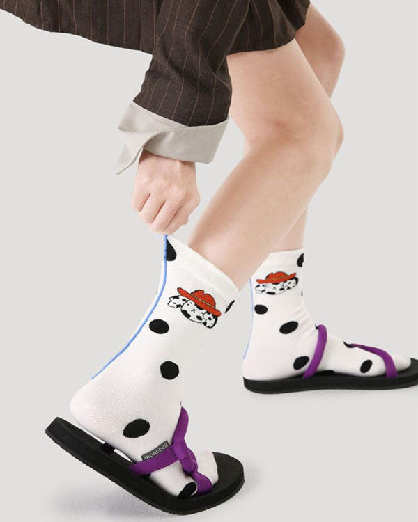 5-Pack Women's Cotton Crew Socks Happy Notes Series Cute Breathable