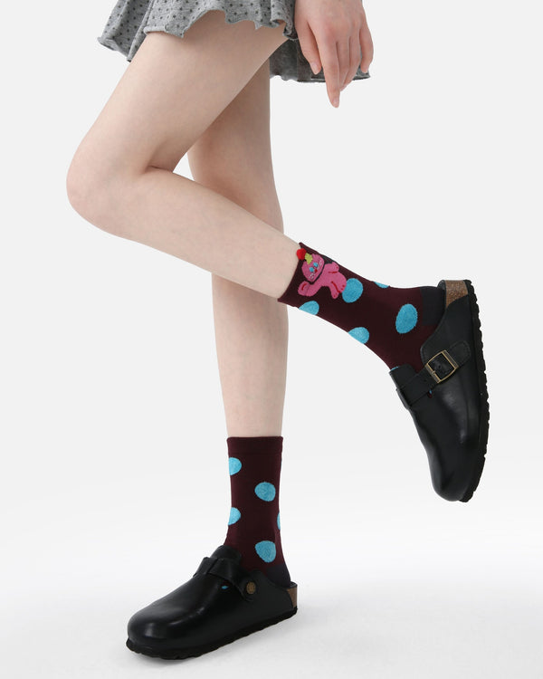5 Pack Colorful Cat and Dog Cotton Crew Socks