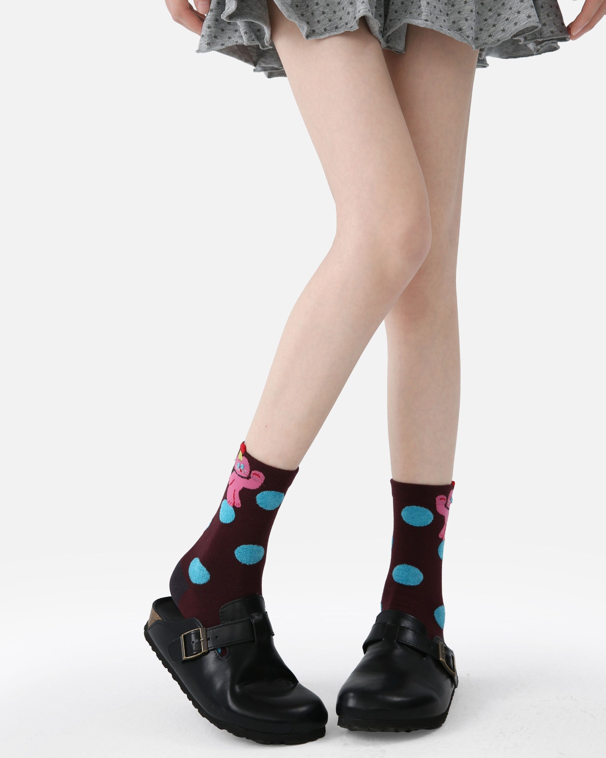 5 Pack Colorful Cat and Dog Cotton Crew Socks