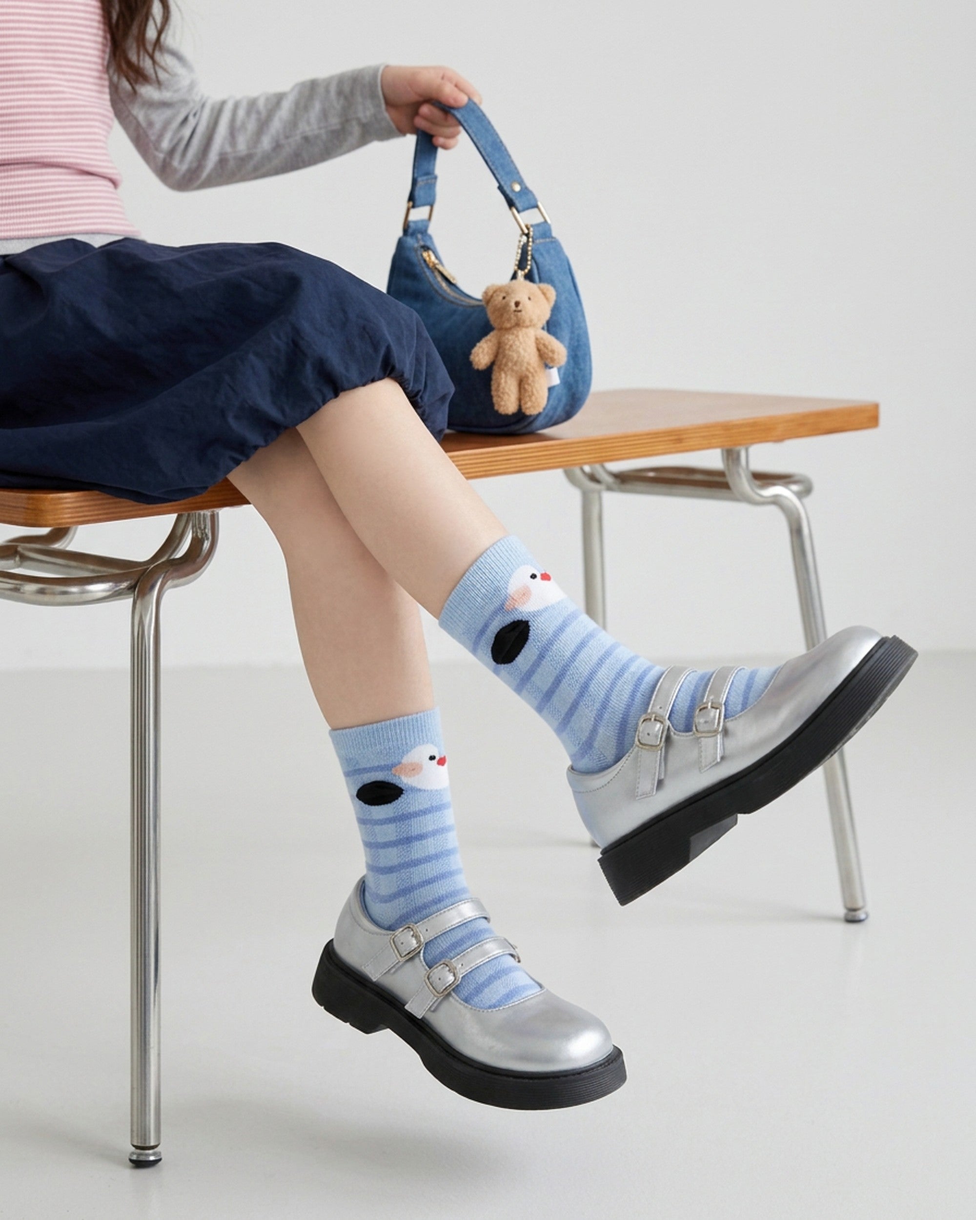 5 Pack Kids Animal Friends Cotton Crew Socks Secondary image