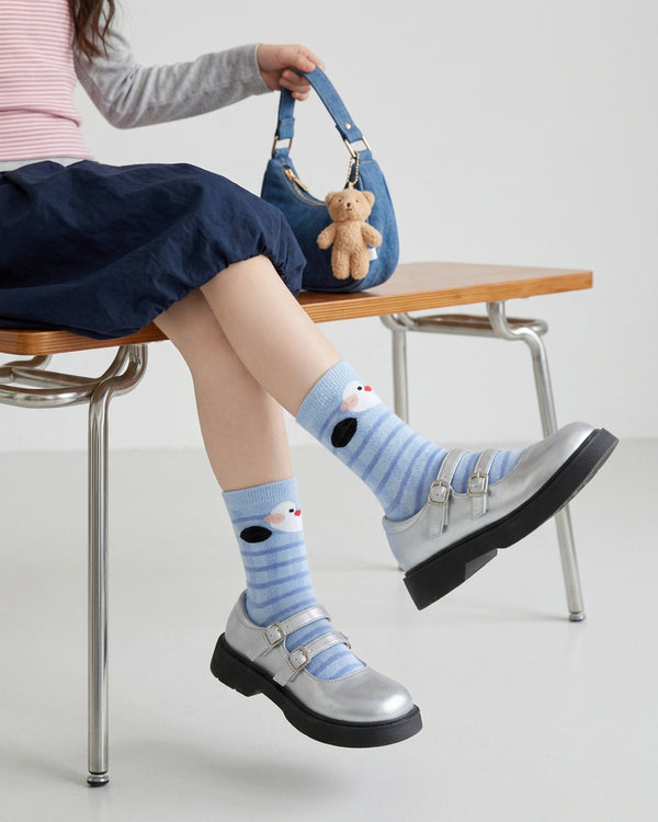 5 Pack Kids 3D Animal Friends Cotton Crew Socks