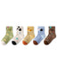 5 Pack Kids 3D Animal Friends Cotton Crew Socks