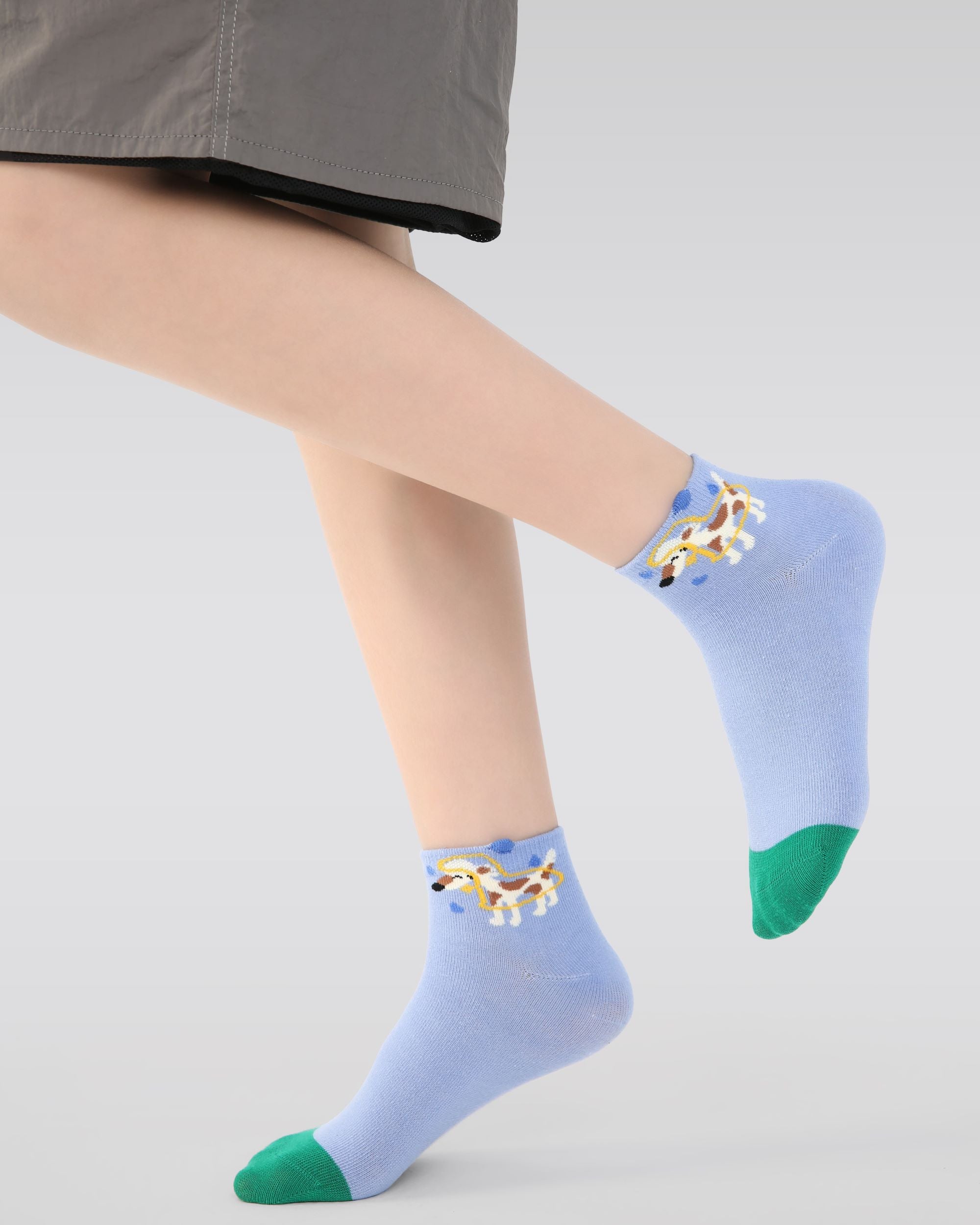 5 Pack Kids Ankle Socks Animal Town Cute Animal Pattern Playful Secondary image