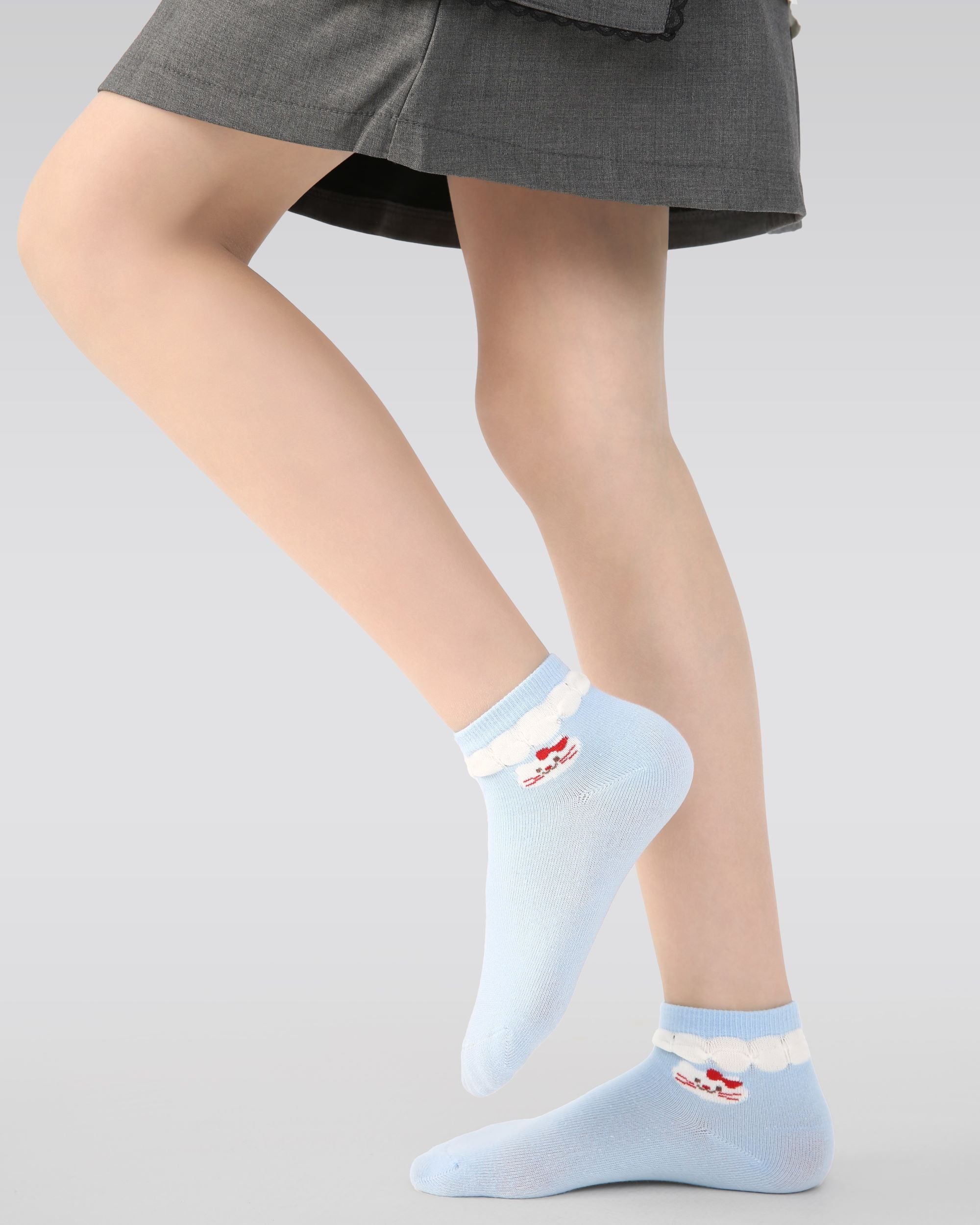 5 Pack Kids Ankle Socks Cute Blue Academy Breathable Sweet Socks