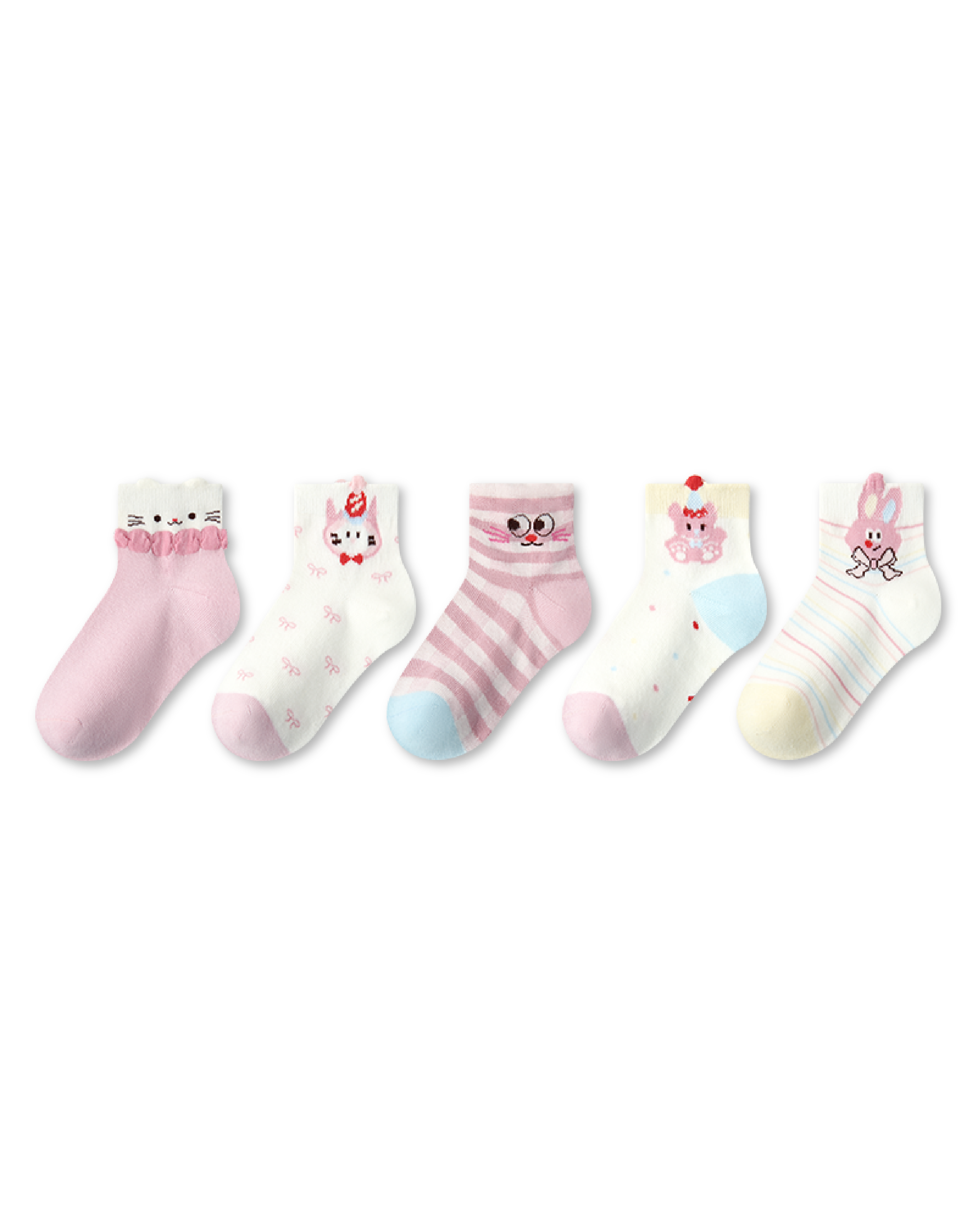 5 Pack Kids Ankle Socks Milk Candy Paradise Cute Sweet Socks
