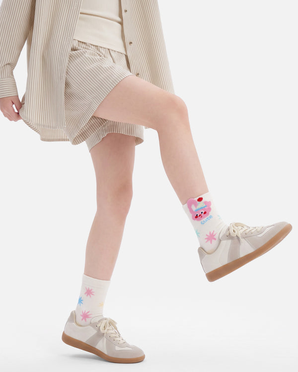 5 Pack Kids Bunny Cotton Crew Socks