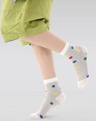 5 Pack Kids Crew Socks Colorful Puppy Mesh Breathable Fun Socks