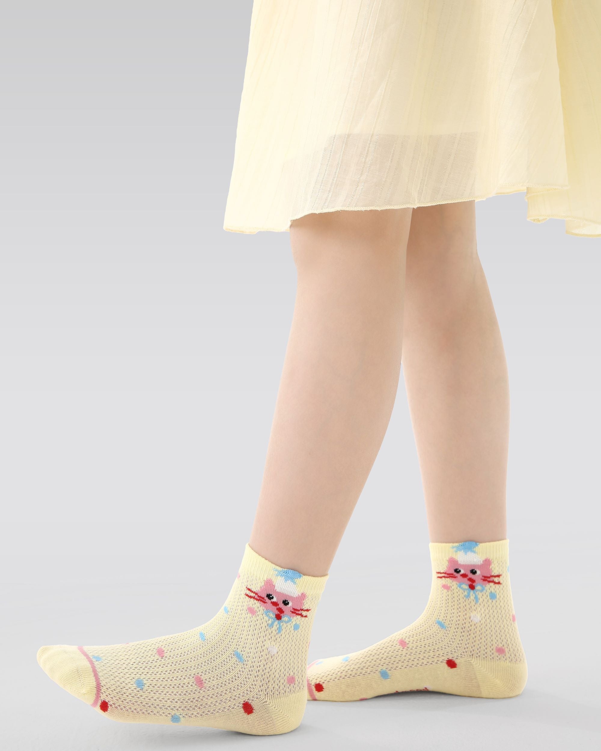 5 Pack Kids Crew Socks Cute Party Mesh Breathable Animal Pattern