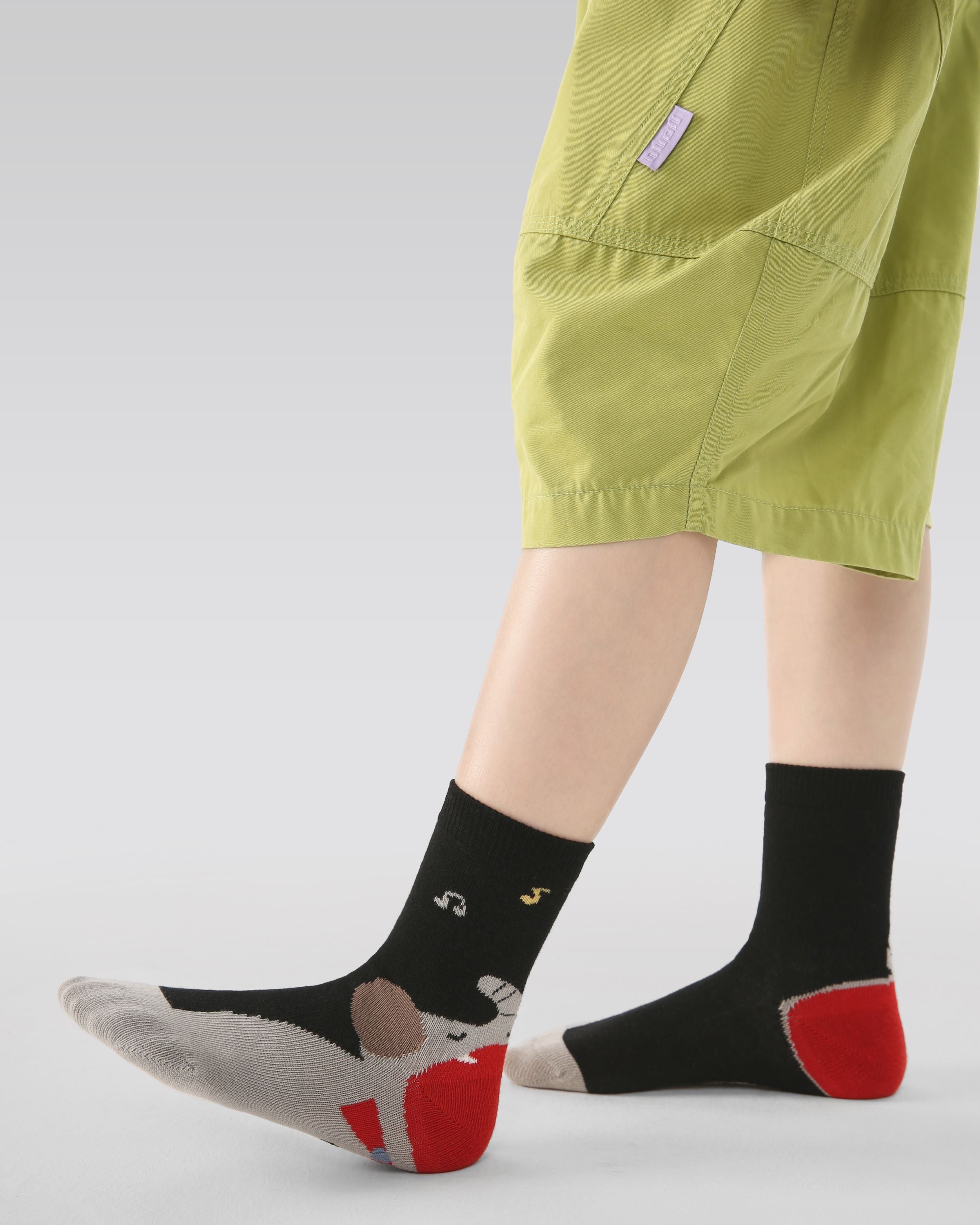 5 Pack Kids Crew Socks Singing Circus Cute Animal Pattern Secondary image