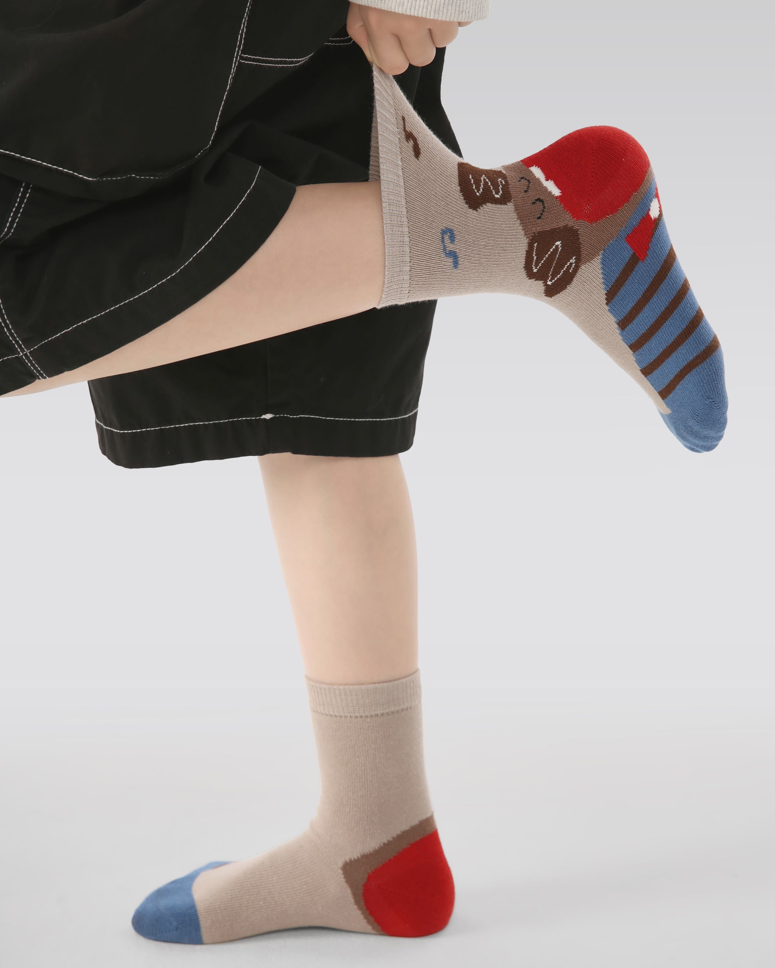 5 Pack Kids Crew Socks Singing Circus Cute Animal Pattern