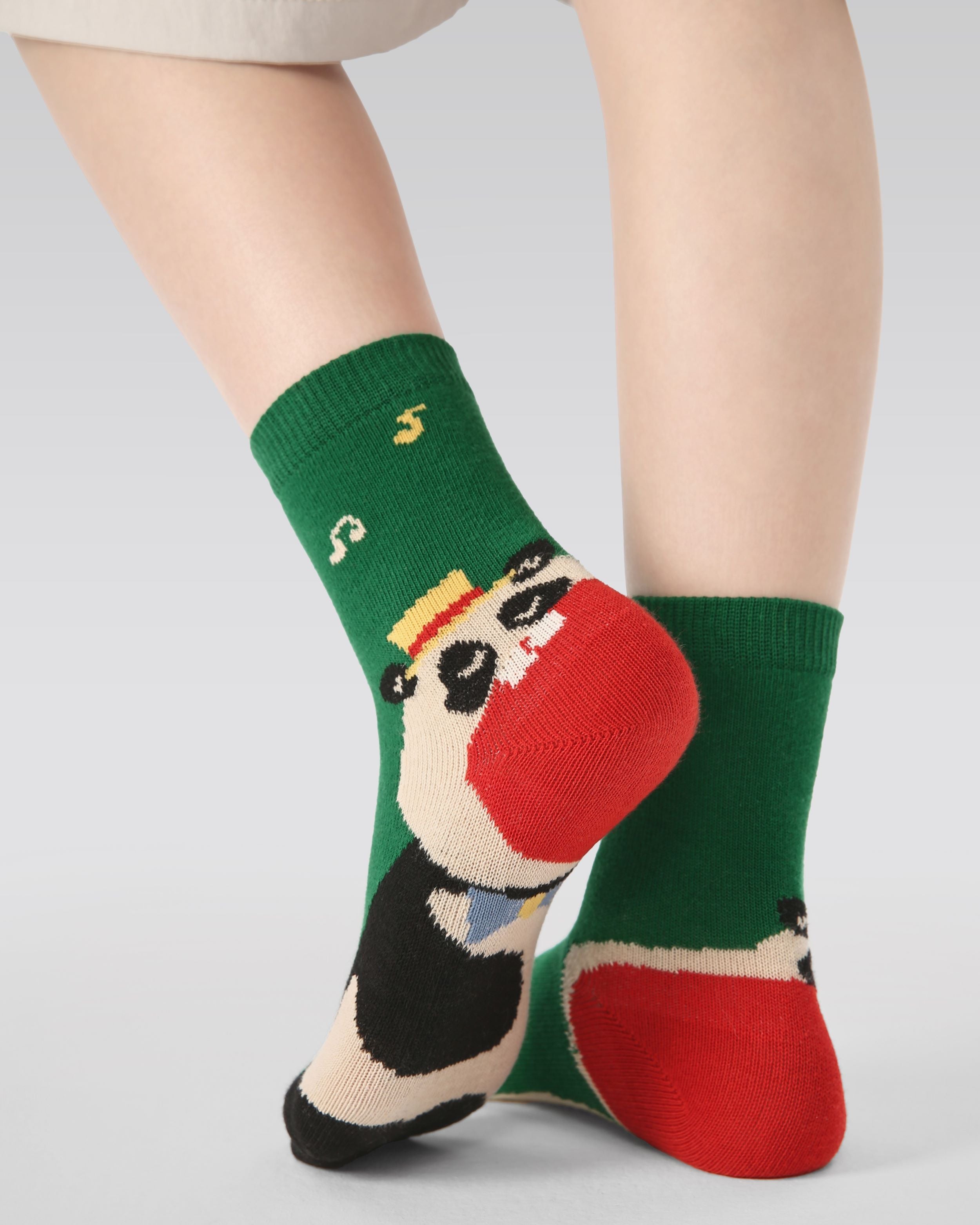 5 Pack Kids Crew Socks Singing Circus Cute Animal Pattern