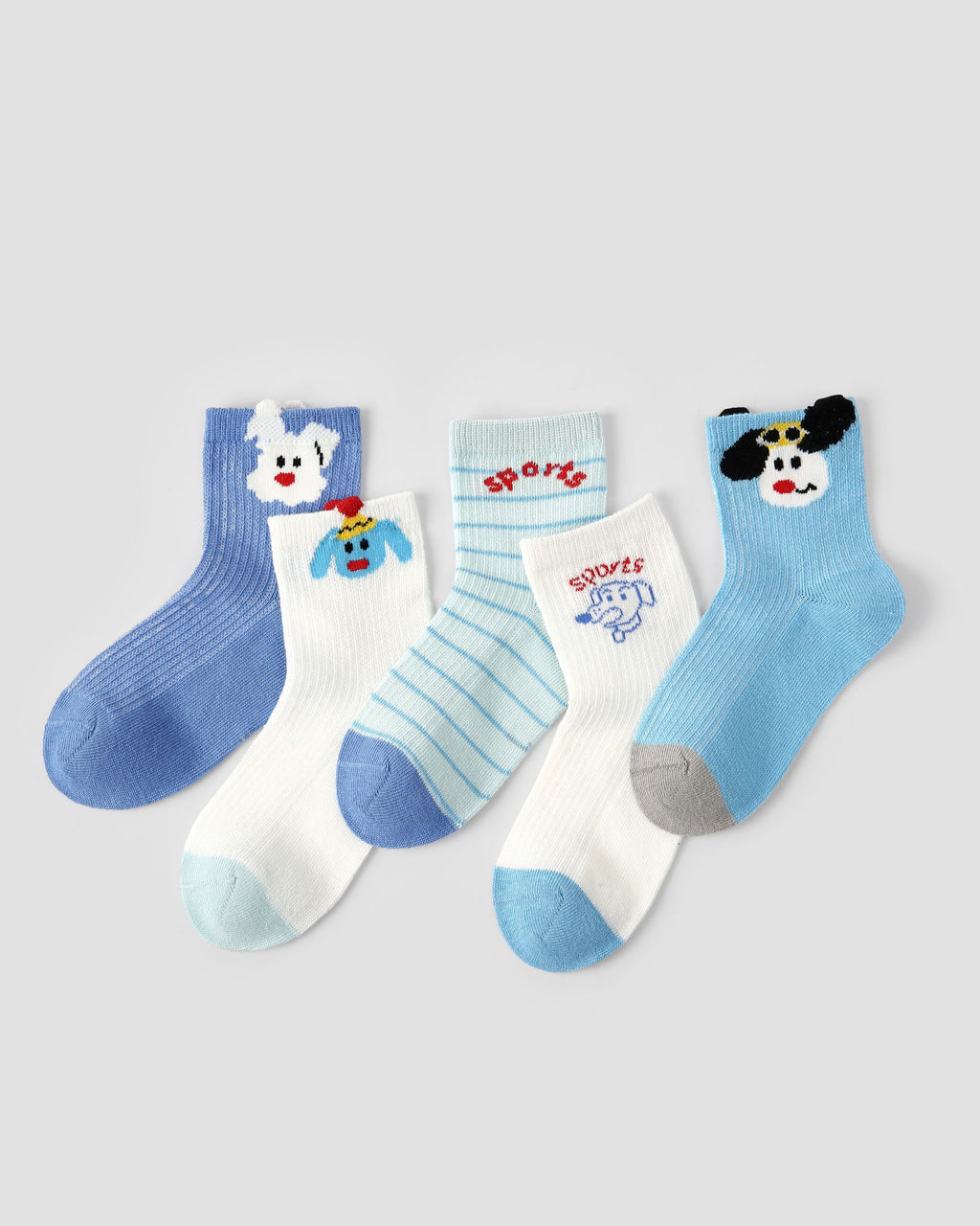 5 Pack Kids Crew Socks Sports Puppy Mesh Breathable Fun Socks - SWEET NANA