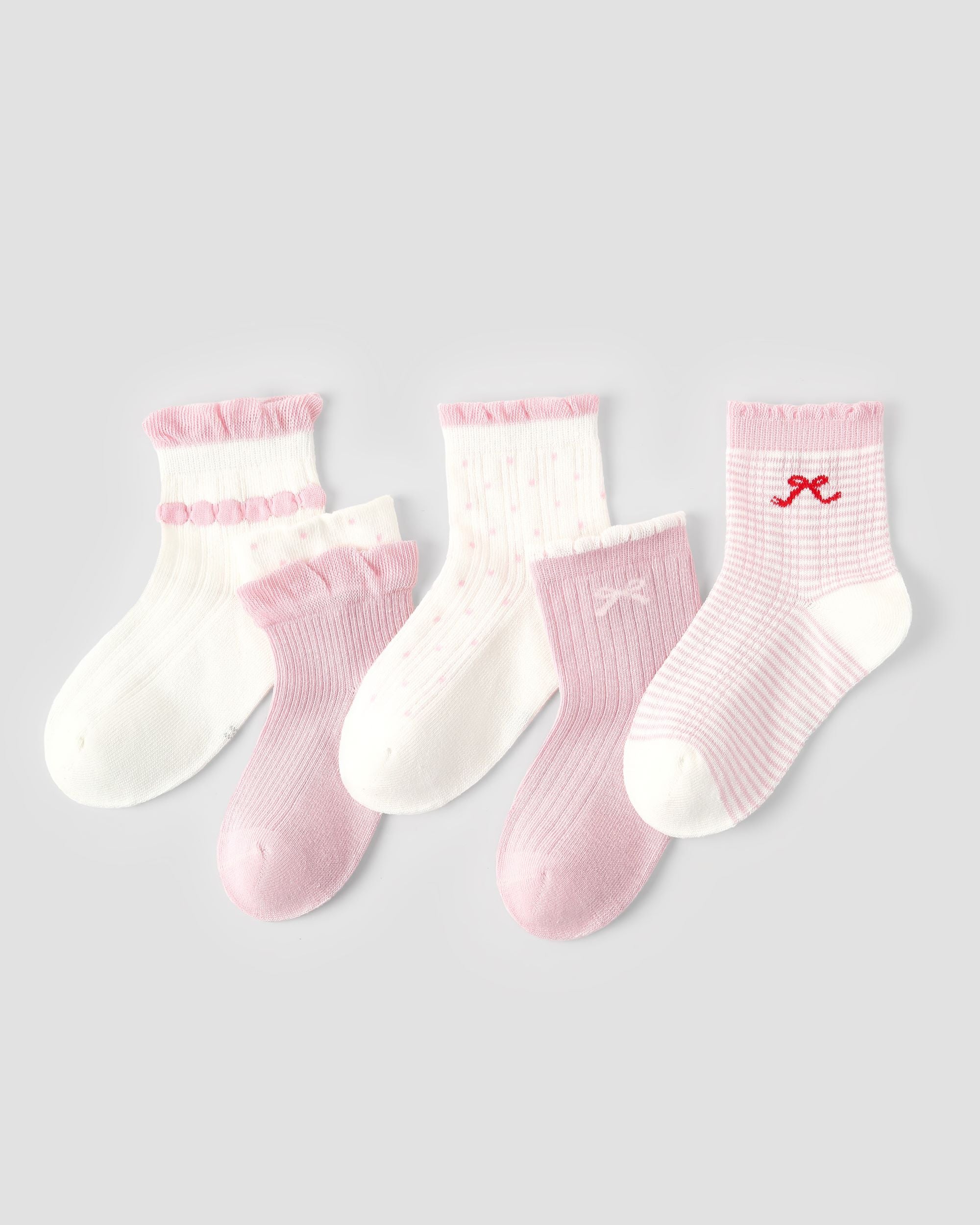 5 Pack Kids Crew Socks Sweet Bunny Princess Mesh Breathable Cute Socks - SWEET NANA