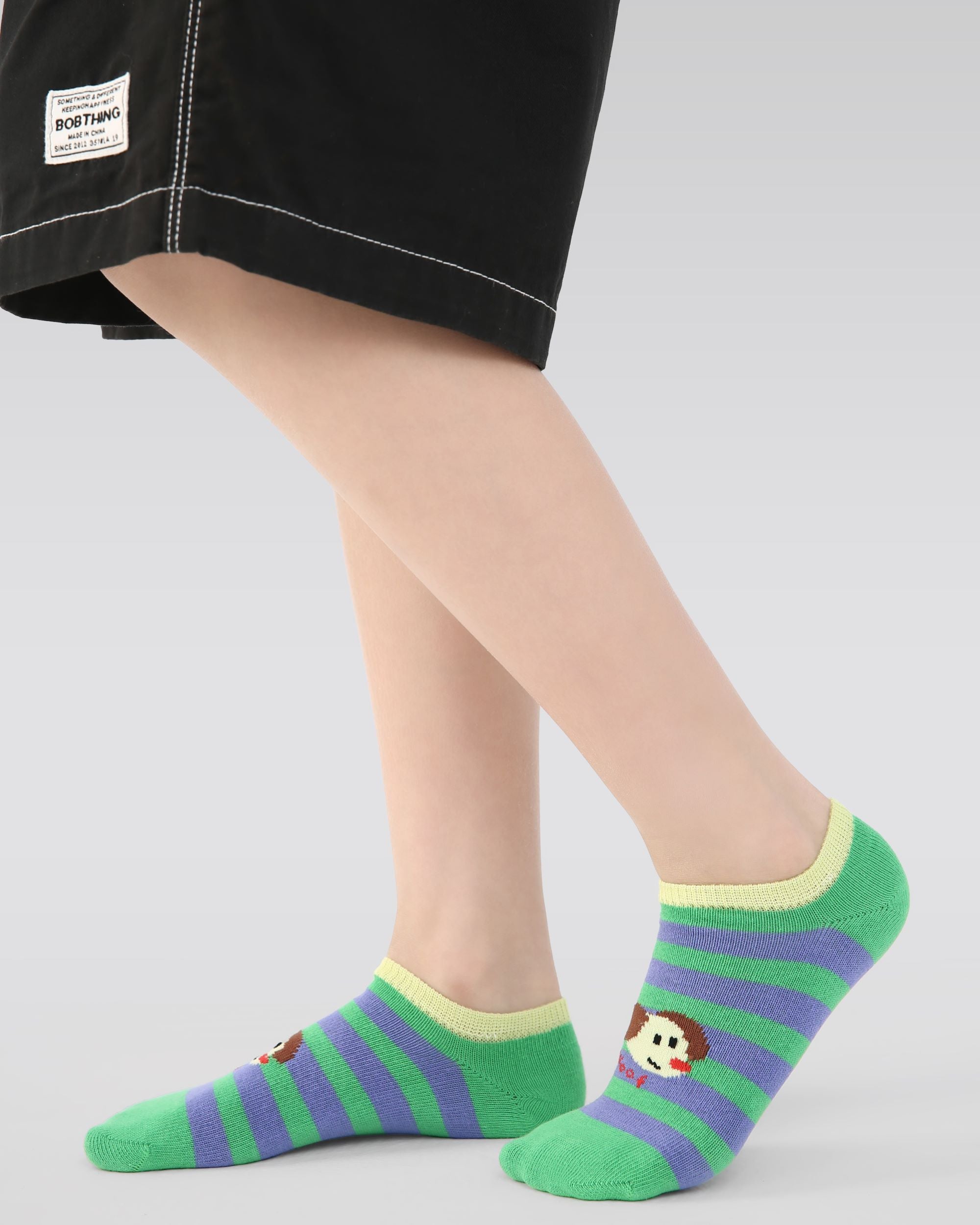 5 Pack Kids No Show Socks Puppy Plan Cute Dog Pattern Playful Socks Secondary image