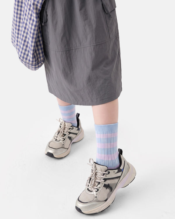 5 Pack Kids Pastel Textured Crew Socks