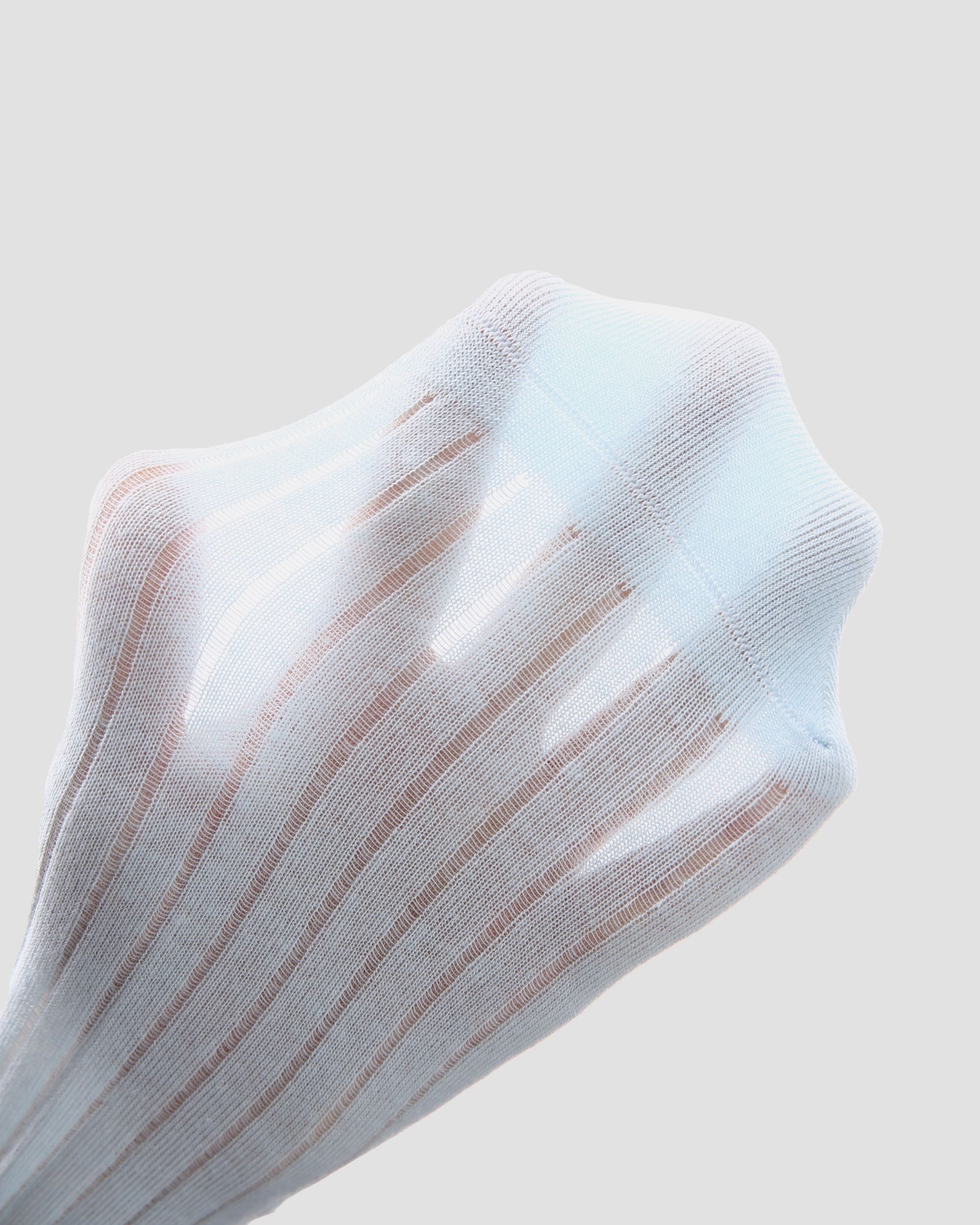 5 Pack Womens Ankle Socks Blue White Ruffle Dot Stripe Pattern Combed Cotton