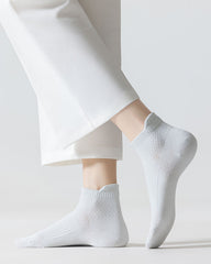 6-Pack Women's Cotton Thin Breathable Solid Color Casual Ankle Socks