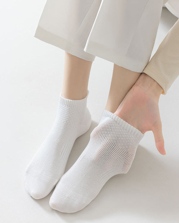 6-Pack Women's Cotton Thin Breathable Solid Color Casual Ankle Socks