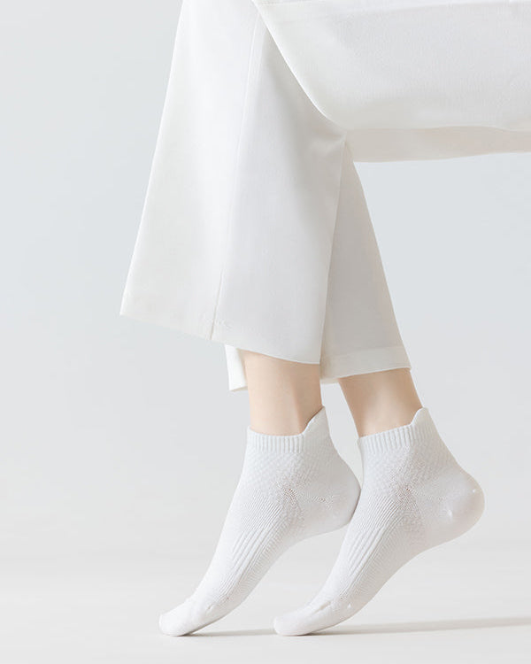 6-Pack Women's Cotton Thin Breathable Solid Color Casual Ankle Socks