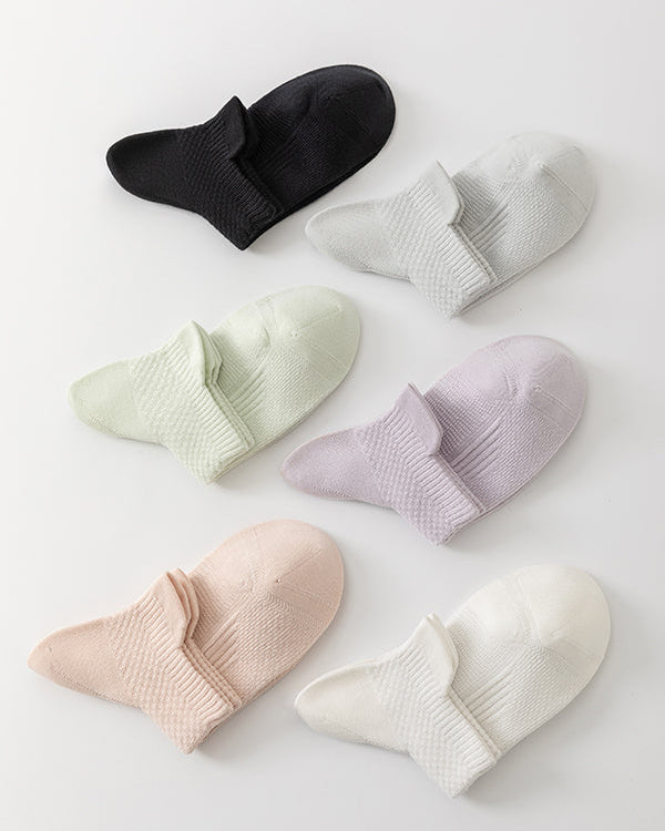 6-Pack Women's Cotton Thin Breathable Solid Color Casual Ankle Socks