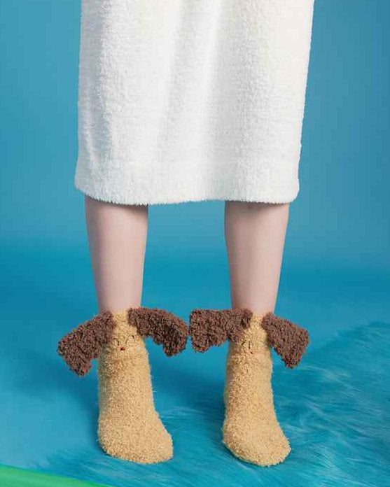 Adults Kids Crew Socks Large 3D Cartoon Series Fuzzy Thick Soft Warm Non Slip Socks