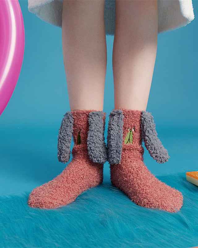 Adults Kids Crew Socks Large 3D Cartoon Series Fuzzy Thick Soft Warm Non Slip Socks