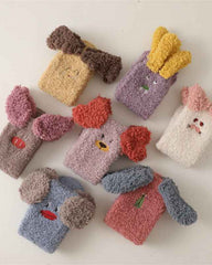 Adults Kids Crew Socks Large 3D Cartoon Series Fuzzy Thick Warm Soft Non Slip Socks