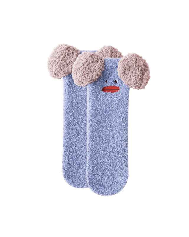 Sweetnana Cozy Women & Kids Tube Crew Socks, Large 3D Cartoon Series, Super Soft and Thickened for Winter Comfort, Non-Slip Design Perfect for Lounge Wear