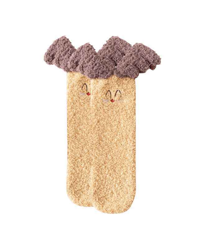 Adults Kids Crew Socks Large 3D Cartoon Series Fuzzy Thick Soft Warm Non Slip Socks