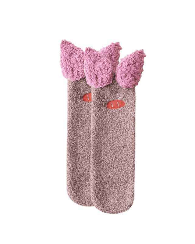 Adults Kids Crew Socks Large 3D Cartoon Series Fuzzy Thick Warm Soft Non Slip Socks