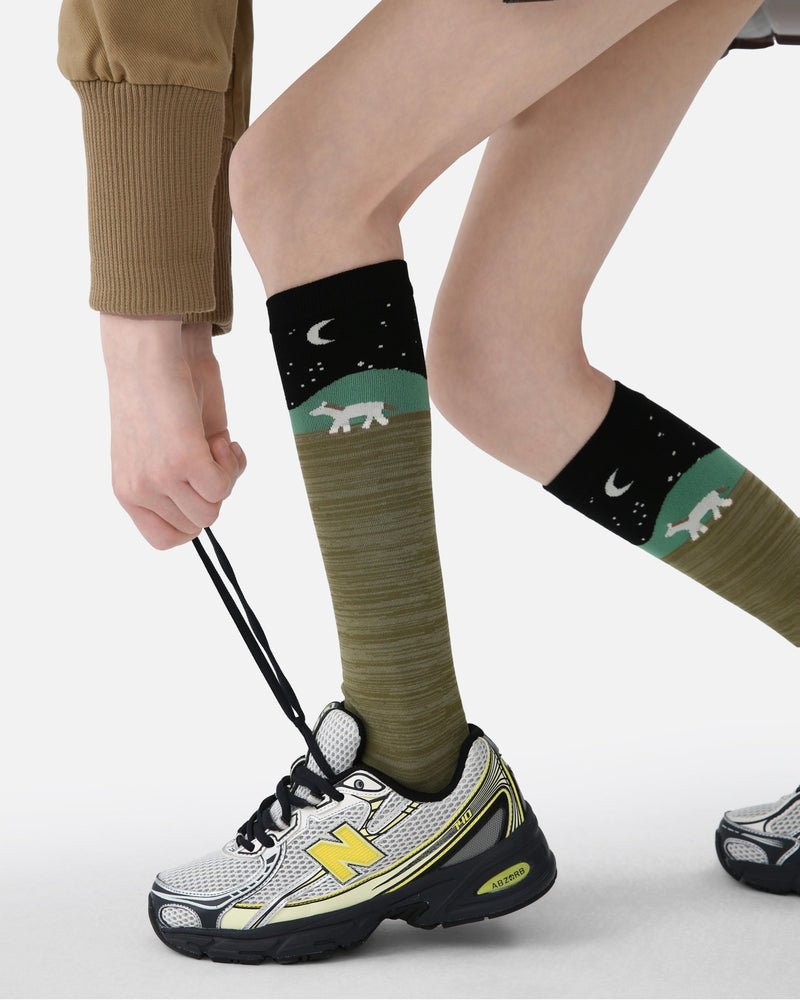 Animal Landscape Cotton Knee-High Socks Secondary image