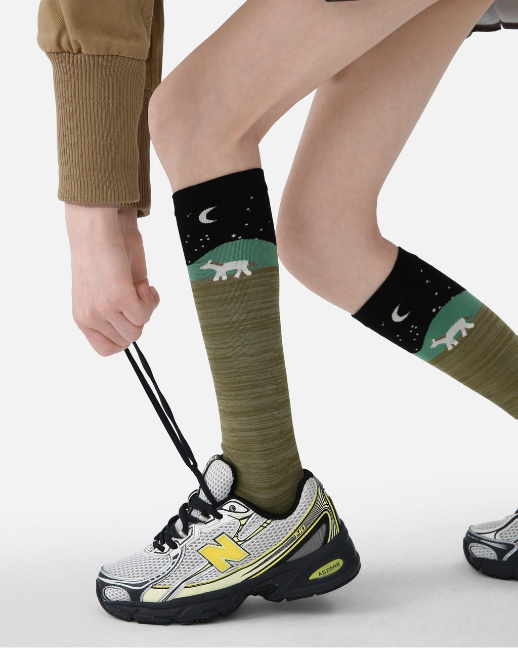 Animal Landscape Cotton Knee-High Socks
