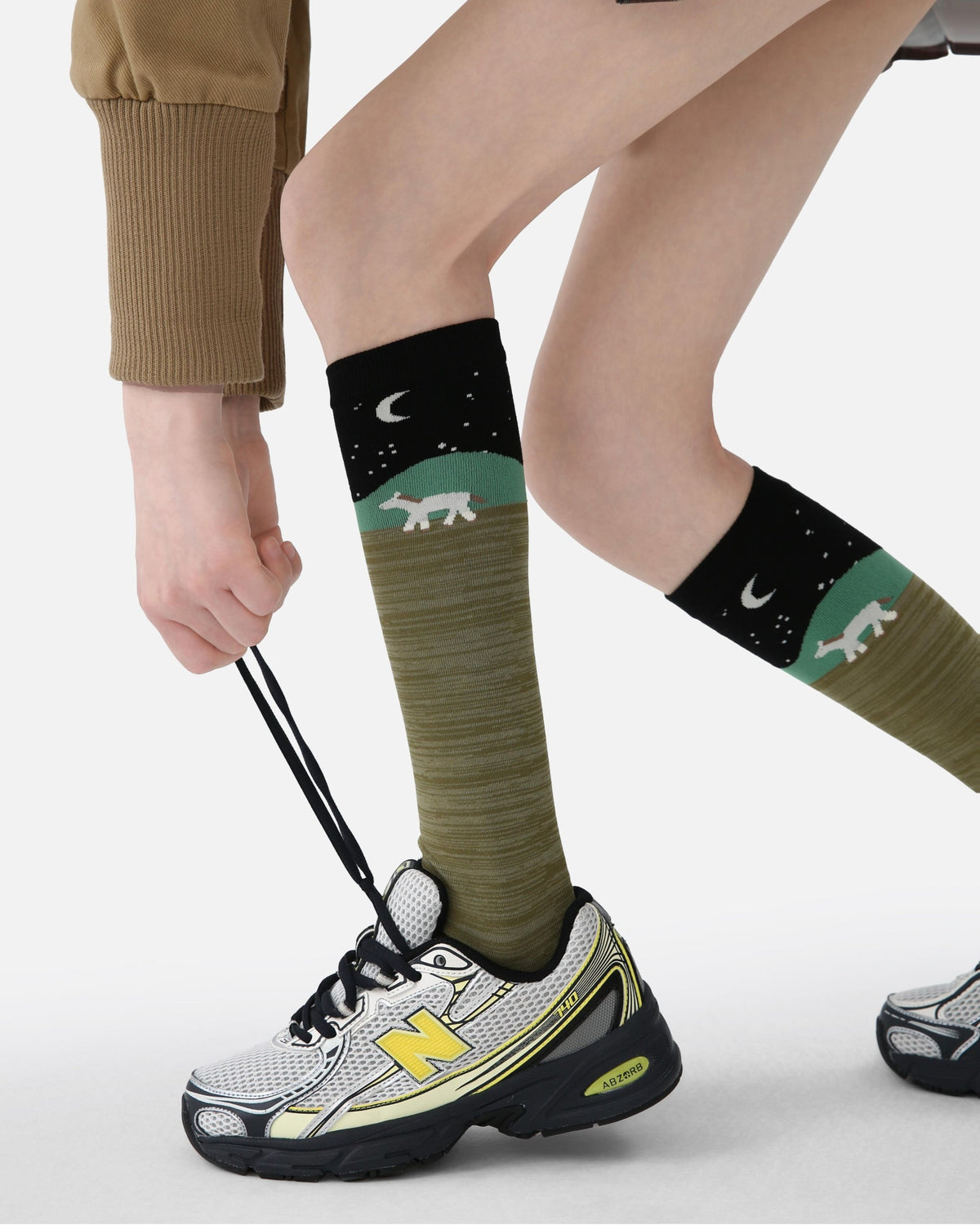 Animal Landscape Cotton Knee-High Socks