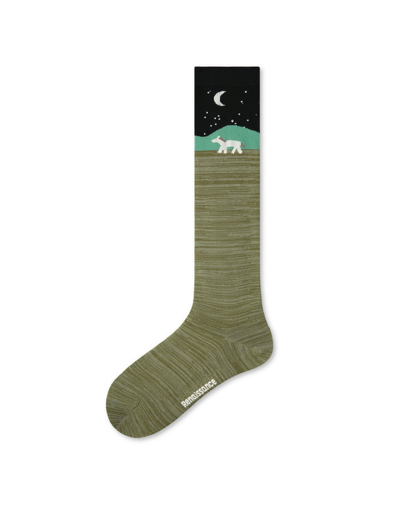 Animal Landscape Cotton Knee-High Socks