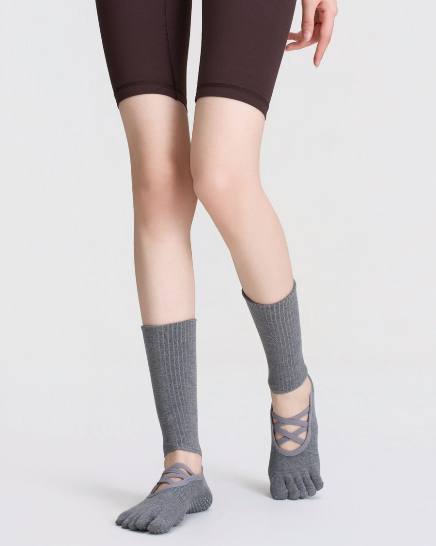 Ballet Cross Strap Five Toe Grip Yoga Socks