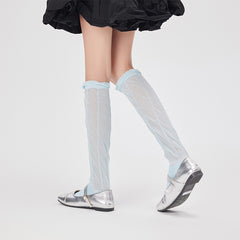 Sweetnana 'Ballet Fairy' Series Cozy Knee High Socks - Women’s Seamless Cotton Socks, Soft, Breathable, and Perfect for All-Day Comfort.