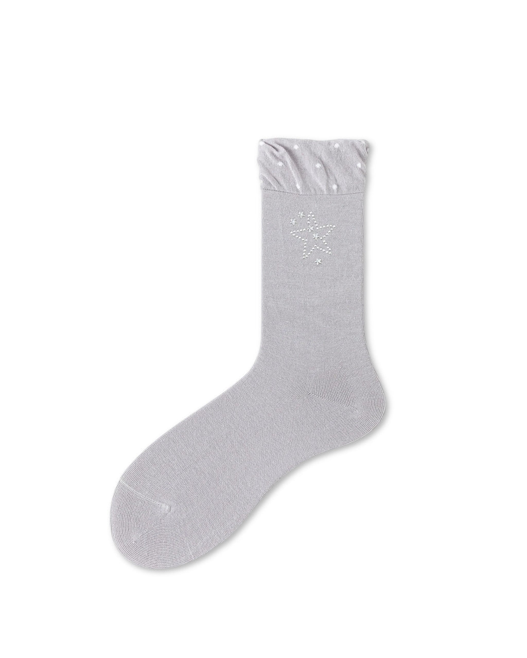 Beaded Star Ruffle Cotton Crew Socks