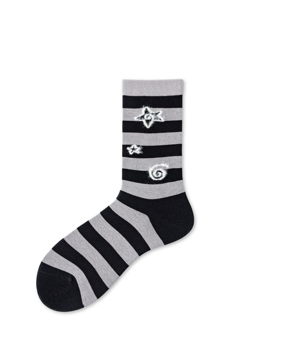 Celestial Stripe Cotton Crew Socks