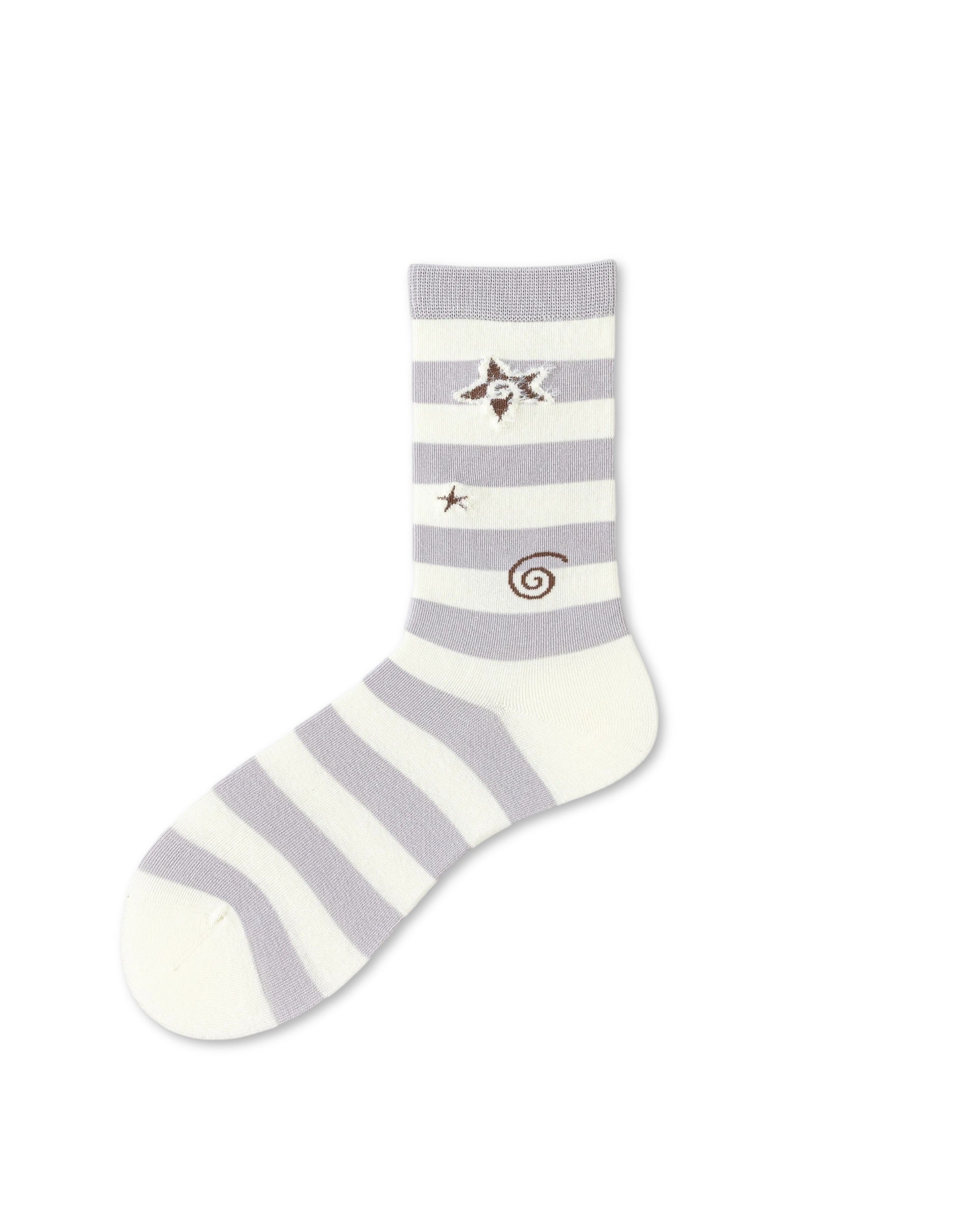 Celestial Stripe Cotton Crew Socks