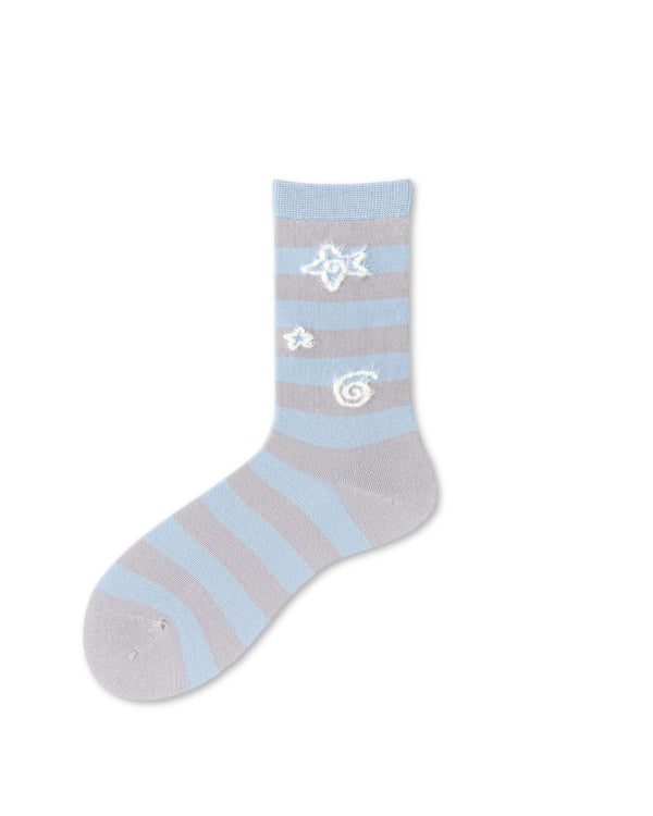 Celestial Stripe Cotton Crew Socks