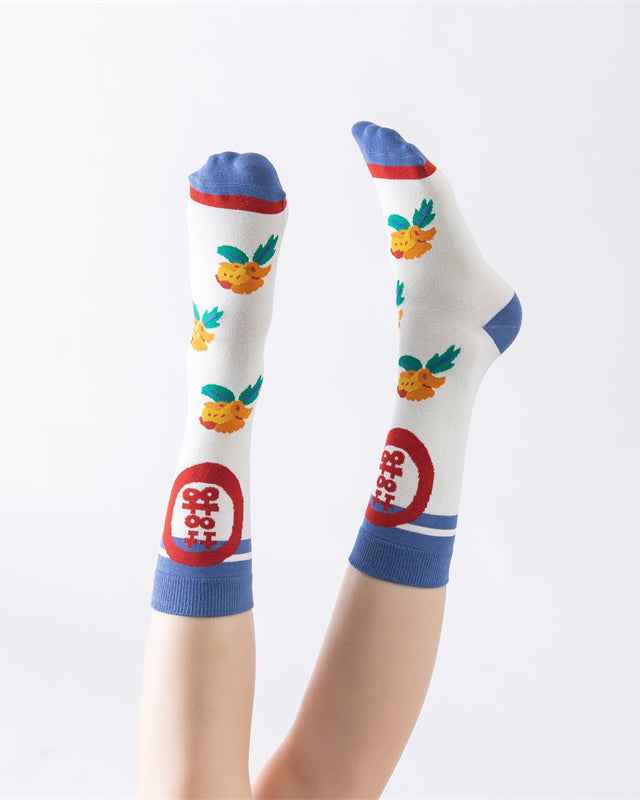 Sweetnana Women’s Crew Socks - Chinese Vintage Series, Cute Cotton Socks, Colorful Tube Socks, Cozy Cotton Stockings for Fashionable and Comfortable Everyday Wear