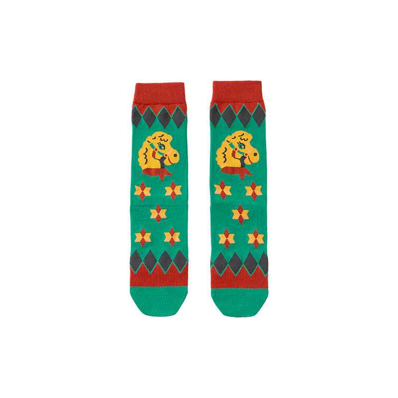 Sweetnana Women’s Crew Socks - Chinese Vintage Series, Cute Cotton Socks, Colorful Tube Socks, Cozy Cotton Stockings for Fashionable and Comfortable Everyday Wear