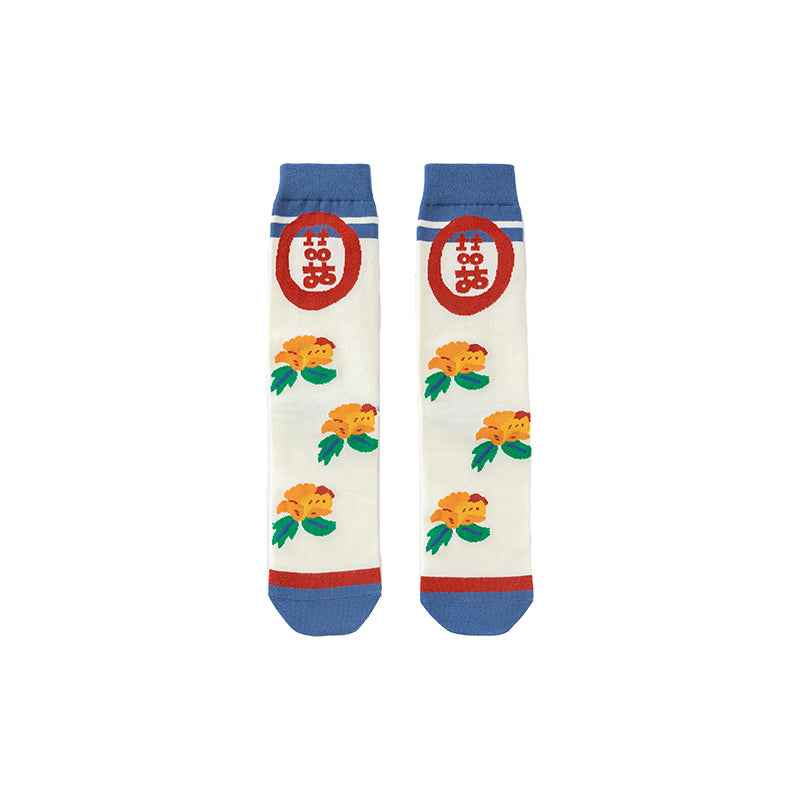 Sweetnana Women’s Crew Socks - Chinese Vintage Series, Cute Cotton Socks, Colorful Tube Socks, Cozy Cotton Stockings for Fashionable and Comfortable Everyday Wear