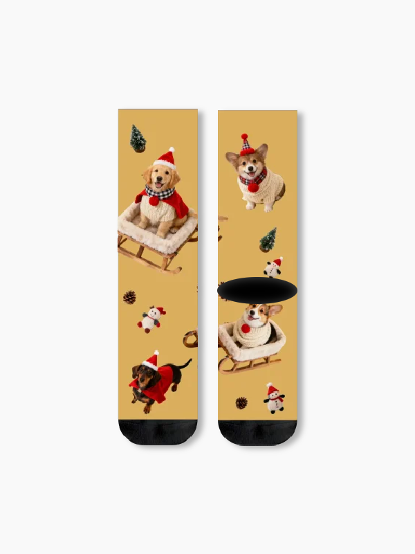クリスマス コーギー クルー ソックス 3Dスター フェスティブ ホリデー キュートな犬 ソックス