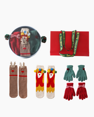 크리스마스 선물 박스 스노우맨 여성 아동 크루 양말 퍼지 장갑 포근하고 두껍고 따뜻하며 부드러움